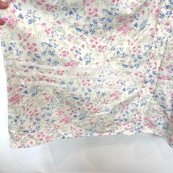 Lanz of Salzburg Dress Women 1X Multicolor Floral Button Up Cotton Floral Belted - Picture 5 of 16